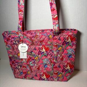 Vera Bradley Ariel’s Pink Lagoon Small Vera Tote Purse Bag Little Mermaid NWT